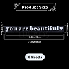PVC You Are Beautiful Self Adhesive Car Stickers STIC-WH0013-10A-2