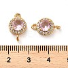 Brass Pave Cubic Zirconia Connector Charms KK-D093-09G-06-3