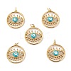 5Pcs Brass Micro Pave Cubic Zirconia Pendants ZIRC-SZ0002-71D-1