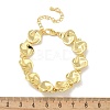 Brass Flat Round Links Bracelets for Women KK-B124-11G-5