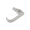 Rack Plating Brass Micro Pave Clear Cubic Zirconia Pendants KK-A224-03F-P-2
