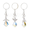 3Pcs 3 Styles Glass Angel Pendant Keychains KEYC-JKC00921-1