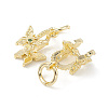 Rack Plating Brass Pave Cubic Zirconia Butterfly Ice Pick Pinch Bails KK-G464-06LG-2