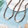 Summer Natural Shell and Coconut Heishi Beaded Necklaces NJEW-JN05177-1