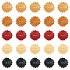 60Pcs 5 Styles Spray Painted Natural Wood Buttons WOOD-TA0002-91-2