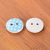 Mixed Flat Round 2-Hole Printed Wooden Buttons Garment Accessories BUTT-MSMC003-02-2