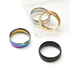4Pcs 4 Colors 201 Stainless Steel Plain Band Rings Set for Women RJEW-YW0001-04-2