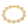 Brass Pave Cubic Zirconia Heart Tennis Bracelets for Women KK-CBA68DA-09G-02-4