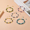 Cat Eye & Resin Evil Eye Braided Bead Bracelet for Women BJEW-JB09240-2