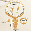 Vintage Alloy Rectangle Tassel Bracelets & Earrings & Necklaces & Rings Sets for Women GX1745-2