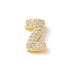 Brass Micro Pave Clear Cubic Zirconia Initial Multi-strand Links KK-S520-01G-23-1