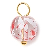 Baking Paint Glass Beads Charms PALLOY-JF03132-01-3