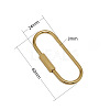 Brass Screw Carabiner Lock Charms KK-ZX025-61C-2