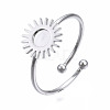 Non-Tarnish 304 Stainless Steel Open Cuff Finger Ring Cabochon Settings STAS-T060-12P-3