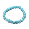 Natural Howlite Bead Stretch Bracelets X-BJEW-K212-A-011-2