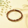 Round Natural Agate Stretch Beaded Bracelets BJEW-JB08196-01-2