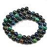 Natural Azurite Beads Strands G-P503-8MM-09-3