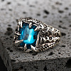 Alloy Rhinestone Cuff Rings for Men FS-WG503BD-03-1