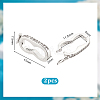2Pcs 925 Sterling Silver Micro Pave Clear Cubic Zirconia Twister Clasps STER-PH0003-09P-5