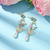 ABS Plastic Imitation Pearl & Glass Seed Earrings EJEW-JE05799-2