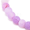 Natural Weathered Agate(Dyed) Round Beaded Stretch Bracelet X-BJEW-JB08363-01-4