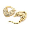 Rack Plating Brass Micro Pave Cubic Zirconia Heart Hoop Earrings for Women EJEW-F326-10G-2