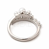 Plastic Imitation Pearl Cuff Ring RJEW-F142-04P-3
