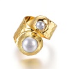 Adjustable Pearl Cuff Finger Rings X-RJEW-K229-H01-2