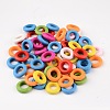 Mixed Color Donut Natural Wood Beads X-TB233Y-3