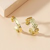 2Pcs Adjustable Retro Iron Flower Cuff Toe Ring Sets II7704-1