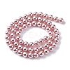 UV Plating Pearlized Glass Pearl Beads Strands GLAA-F128-01A-T19-4