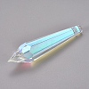 Transparent Glass Big Cone Pendulum Pendants GLAA-WH0015-34E-2