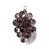 Grape Brass Acrylic Pendants OACR-R006-05G-10-1