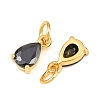 Brass Pave Cubic Zirconia Charms KK-K340-51G-04-2