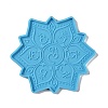 DIY Six Syllable Mantra Pattern Lotus Shape Coaster Food Grade Silicone Molds DIY-G083-01-2