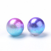 Rainbow Acrylic Imitation Pearl Beads OACR-R065-6mm-A06-2
