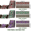   3Pcs 3 Colors Ethnic Style Embroidery Polyester Ribbons OCOR-PH0003-93-2