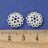 Brass Clear Cubic Zirconia Bead Caps KK-A236-15C-S-2