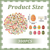 300Pcs Printed Handmade Polymer Clay Beads CLAY-UN0001-01-3