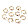 Brass Micro Pave Cubic Zirconia Cuff Earrings LS-EJEW-H109-01D-G-2