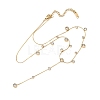 304 Stainless SteelPave Clear Cubic Zirconia Flat Round Link Chain Y Necklaces NJEW-Z088-01G-2