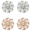 4Pcs 2 Styles Alloy Rhinestone Buttons BUTT-NB0001-79A-1