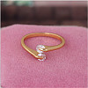 Real 18K Gold Plated Brass Cubic Zirconia Cuff Rings RJEW-EE0001-024C-2