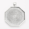 Tibetan Style Alloy Pendant Cabochon Settings X-TIBEP-R351-01AS-LF-1