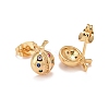 Colorful Cubic Zirconia Ladybug Stud Earrings EJEW-G288-26G-2