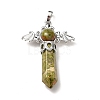 Natural Unakite Pendants G-B033-01P-16-2