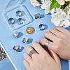 10Pcs 5 Styles 304 Stainless Steel Open Cuff Ring Components STAS-UN0054-83P-4