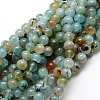 Dyed Natural Agate Round Beads Strands G-E321A-10mm-02-1