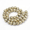 Electroplated Natural Lava Rock Bead Strands X-G-S239-10-10mm-15-2