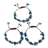 Adjustable Natural Apatite Braided Bead Bracelets for Women BJEW-U035-02N-4